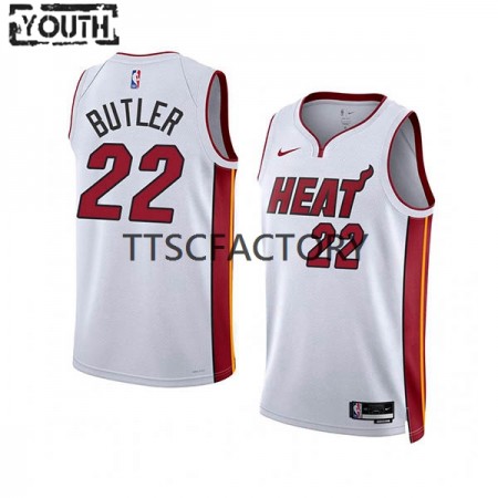NBA Børn Trøje Miami Heat Jimmy Butler 22 Nike 2022-23 Association Edition Hvid Swingman
